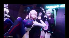 3D HQ 2 Chicks POV Breast Expansion Big Tits Brunette Moaning w/ Sound added