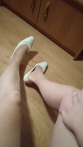 Eager waiting and masturbating on a chair