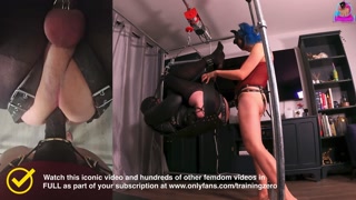 Training Zero Femdom Suspension Bondage Anal Pegging! Strapon Fuck Slave Submissive Real Homemade