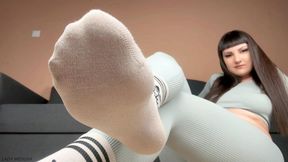 Sniff and Obey for White Workout Socks - sock smelling loser humiliation