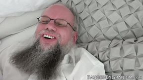 ”Seductive teeny drains all of seniors cum out”