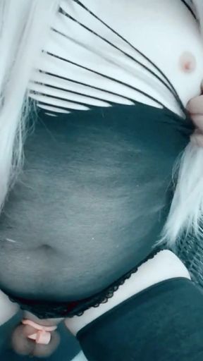 Alicia-sissy-smallz Tiny Wet Clitty Dick Sissy in Chasity and Pee