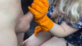 Juicy handjob cumshot compilation