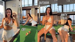JOI, CBT while playing billiard