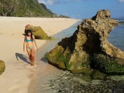 PEE in Crystal Clean Water of a DREAM BEACH