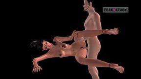 Steamy 3D animated Indian sweetheart rides Japanese dude like a hot spring pleasure train.