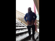 1ncandenza wanks and pisses on the frozen canal