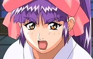 Hentai with bouncing tits caught and fucked by monster