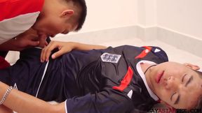 Asian Stud Gets Barebacked and Pissed On After Intense Dick Sucking Session