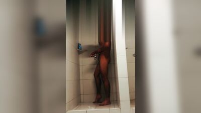 skinny daddy almost discovered by boss in the shower at work