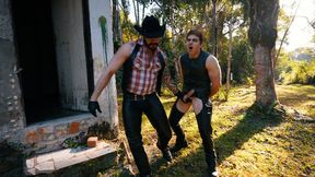 Leather Cowboy Ballbusting - Full HD