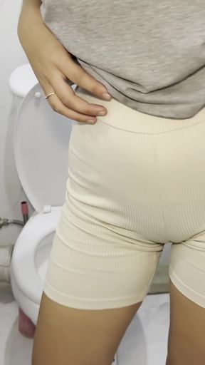 Pissing compilation in different hotels! Close-up of a pussy and dirty pads! POV!   Clip 1