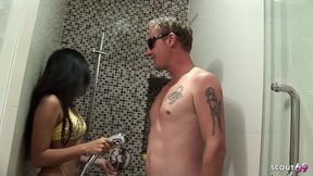 petite thai whore get no condom fuck by big white cock tourist at massage parlour in full porn