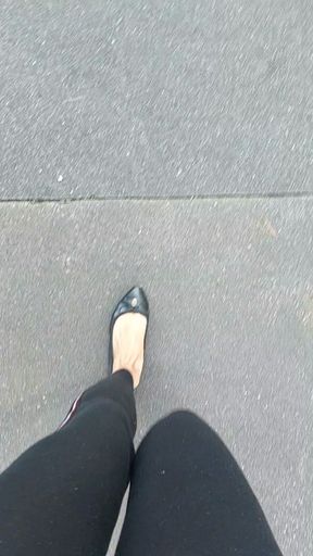 Walking around in flats