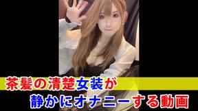 A video of a neat and tidy woman with brown hair masturbating quietly