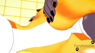 Taomon in a furry mess with Grey Fox creampie fun