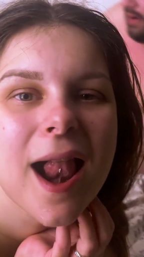 real blowjob and cum swallow queen cum swallowing compilation   Clip 2