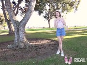 Real Teens - New girl Addee public flashing & masturbation