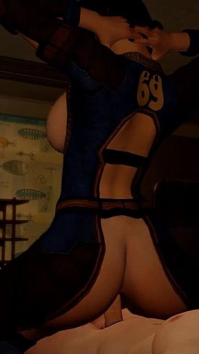 Fucking a Hot Vault Girl Standing