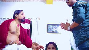 Tharki Dhogi Baba fucked Bhabhiji on the pretext of giving Birth and Creampied ( Hindi Audio )