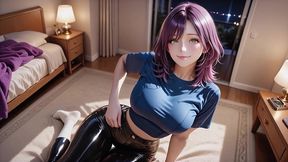 [ai-generated] she wore shiny black pants & white socks... then this happened