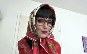 Big Vintage Glasses Demonstration - Headscarf Stepmom Makes You Cum