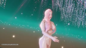 [mmd] (g)i-dle) - Hwaa Seraphine Sexy Naked Dance League of Legends Hentai Uncensored 4K 60fps