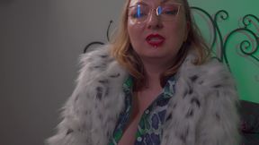 Bitchy Stepmom in White Fur Coat Spits in Your Tea & Gives You a Messy Humiliating Blowjob POV
