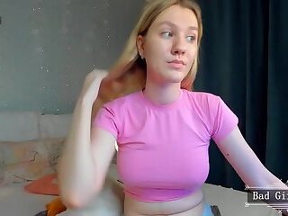 Perfect big ass and natural big boobs blonde skinny teen