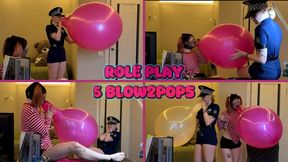 Police Chloe and Criminal Sabina Role Play with Balloons and Loud Blow2Pops