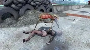 Fallout insect monster probes unsuspecting heroine