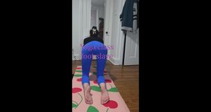 Making the yoga class perv my personal foot massager.