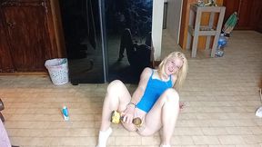 Hot Blonde 18 Year Old Babe Fucking Rc Car with Dildo