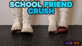 School Friend Crushing and Marching in Painful White Snow Boots (Close Version) - Tamystarly - Cock Balls Crush Trample, CBT, Bootjob, Trampling, Shoejob, Stomping