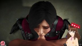 Resident Evil parody: Lyon's huge cock in Ada Wong's mouth