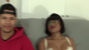 Ashley fulfills her fantasy: banged by a guy and a ladyboy!