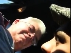 Blowjob in the Car with a Young Stud and an Older Gentleman