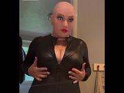 Jennifer west dressed in black pvc cat suit j