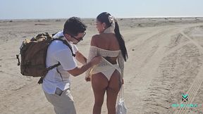 famous brunette latina actress has rough sex on a beach in colombia - big squirt + cum face - mariana martix