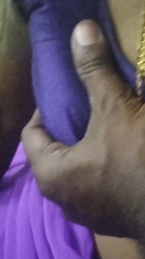 Tamil couple liplock face lick boob show   Clip 1