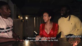 Hot Ebony Lush Pounding Two Massive Black Dicks