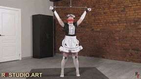 Arina in a maid costume - Spanking test for alertness (UHD 4K MP4)