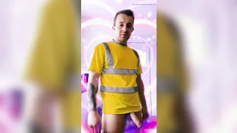 British Worker Carl Strips and Jerks His Big Cock