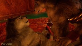 Wolf and gray tiger get rough in wild cave sex behind game rules