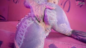 Dreadhead tattoo PORNSTAR ANAL fucked after dildo masturbation