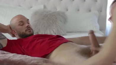 A Trans Woman Rides Her Stepsis Boyfriend's Cock And Throttles Him