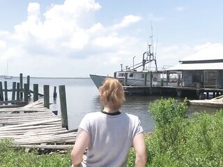 WildRiena Flashing Butt Near Pier - mother I'd like to fuck Public Butt Flash - Widening Butt Cheeks Near Boats