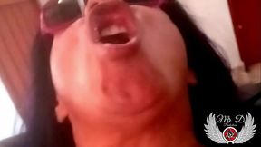 Swallowing milk from my black male with a big cock (Cumface - Cum mouth)