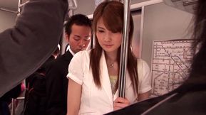 Japanese Beauty Gives Secret Subway Handjob – POV