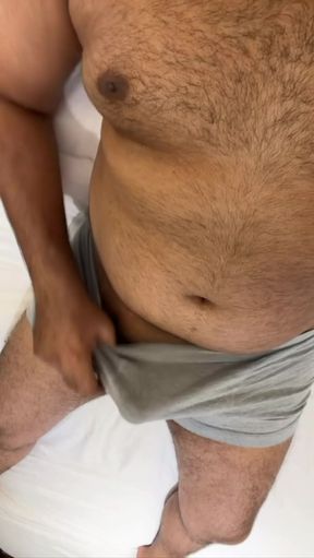 Desi guy with a circumcised cut cock shows off his dick